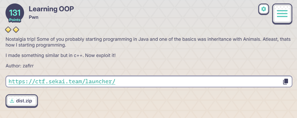 Challenge page